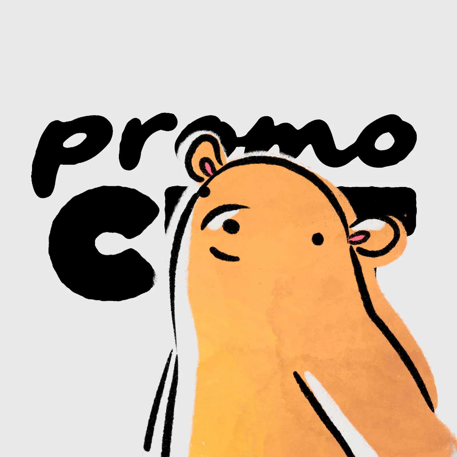 Promo Cub smiling in front of the PromoCut wordmark